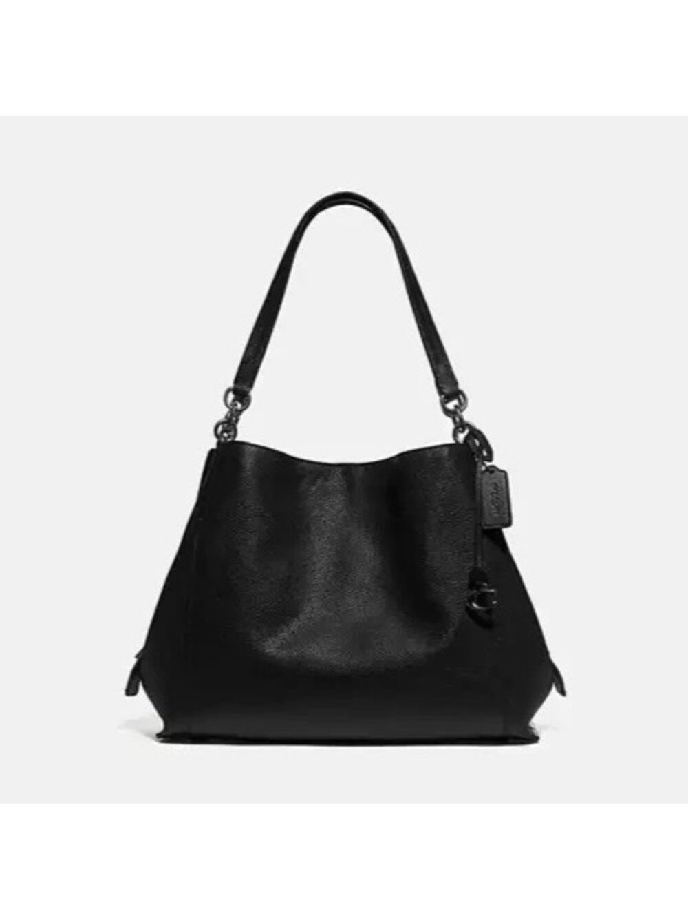 Coach 78364 Black Gunmetal Leather Dalton 31 Hobo Shoulder Bag